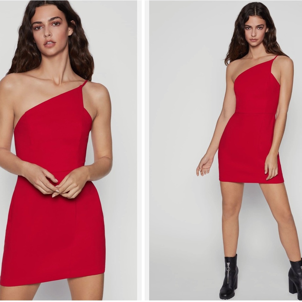 One-Shoulder BCBG Red Dress!